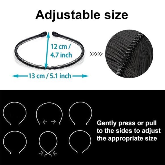 ⚡Men G-New 3pcs Metal Fashion Unisex Wavy Outdoor Sports Simple Elastic Headband - Picture 2 of 6